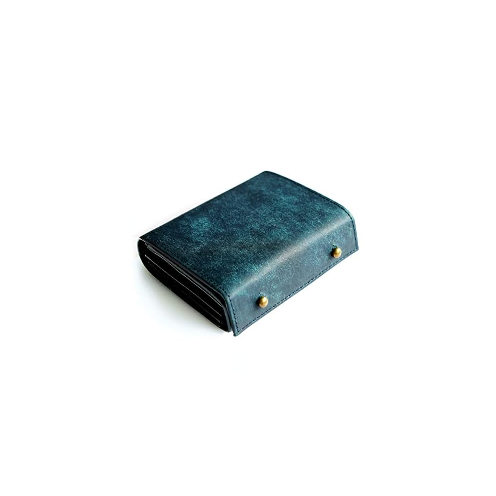 IrideScent Bi-fold Wallet for Men, Box-shaped Coin Purse, Italian Leather, Pueblo Leather, Mini