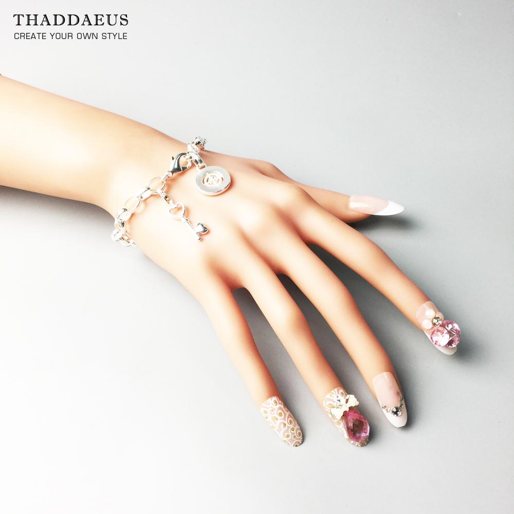 Cross Link Chain Charm Bracelets,925 Sliver Trendy Gift for Women,Europe Style Jewelry,Fashion Accessorie Club