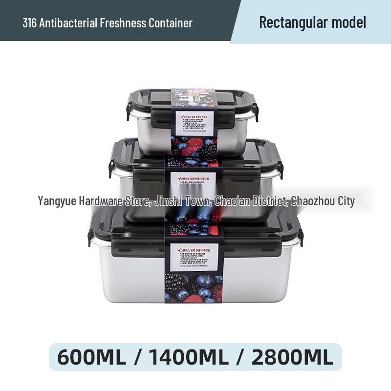 316 Stainless Steel Sealed Lid Lunch & Storage Container Bento Box