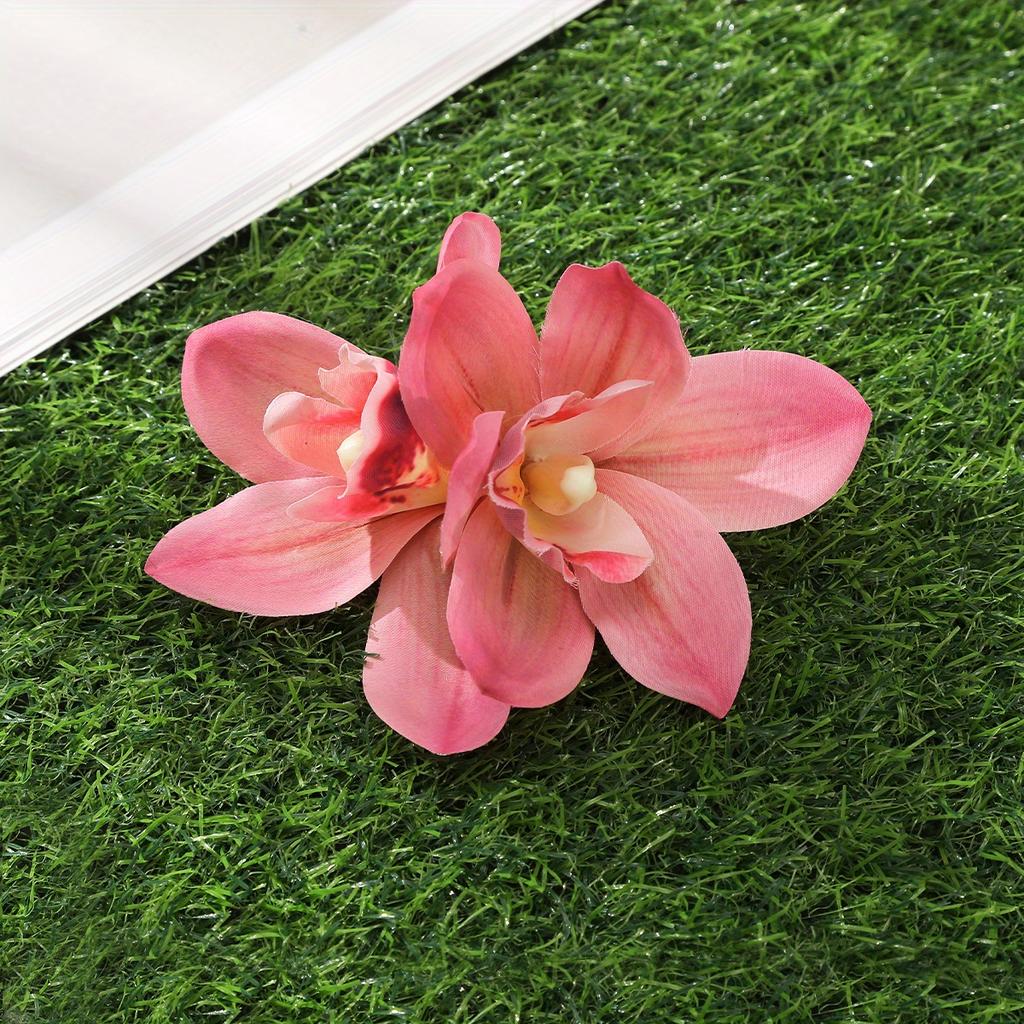 Orchid Hair Clips Simulated Flower Small Hairpin Bridal Barrette Beach Wedding Women Holiday Floral Hair Clip Hair Accessories