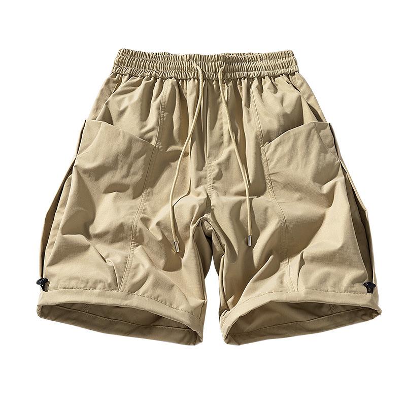 Men's Spring and Autumn Style Outdoor Versatile Functional Multi-bag Casual Five-point Pants Work Pants Pure Color