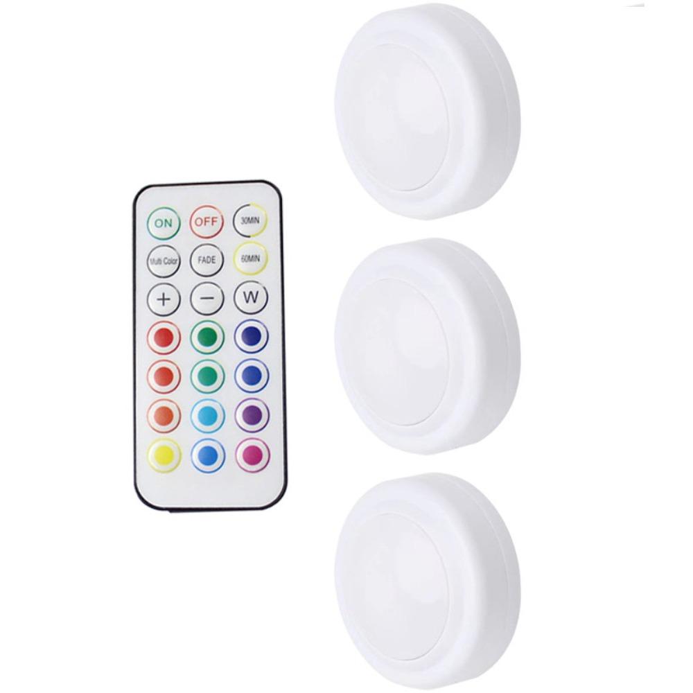 

Новые RGB светодиодные светильники под шкаф с пультом дистанционного управления, диммируемая светодиодная лампа для шкафа, 13 цветов, внутреннее освещение для кухни, спальни
