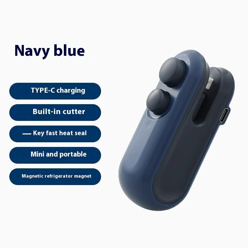 

Машина для запечатывания закусок. Небольшая машина для запечатывания пластиковых пакетов. Бытовая портативная машина для запечатывания продуктов. Двойное устройство для открытия и запечатывания пакетов. темно-синий