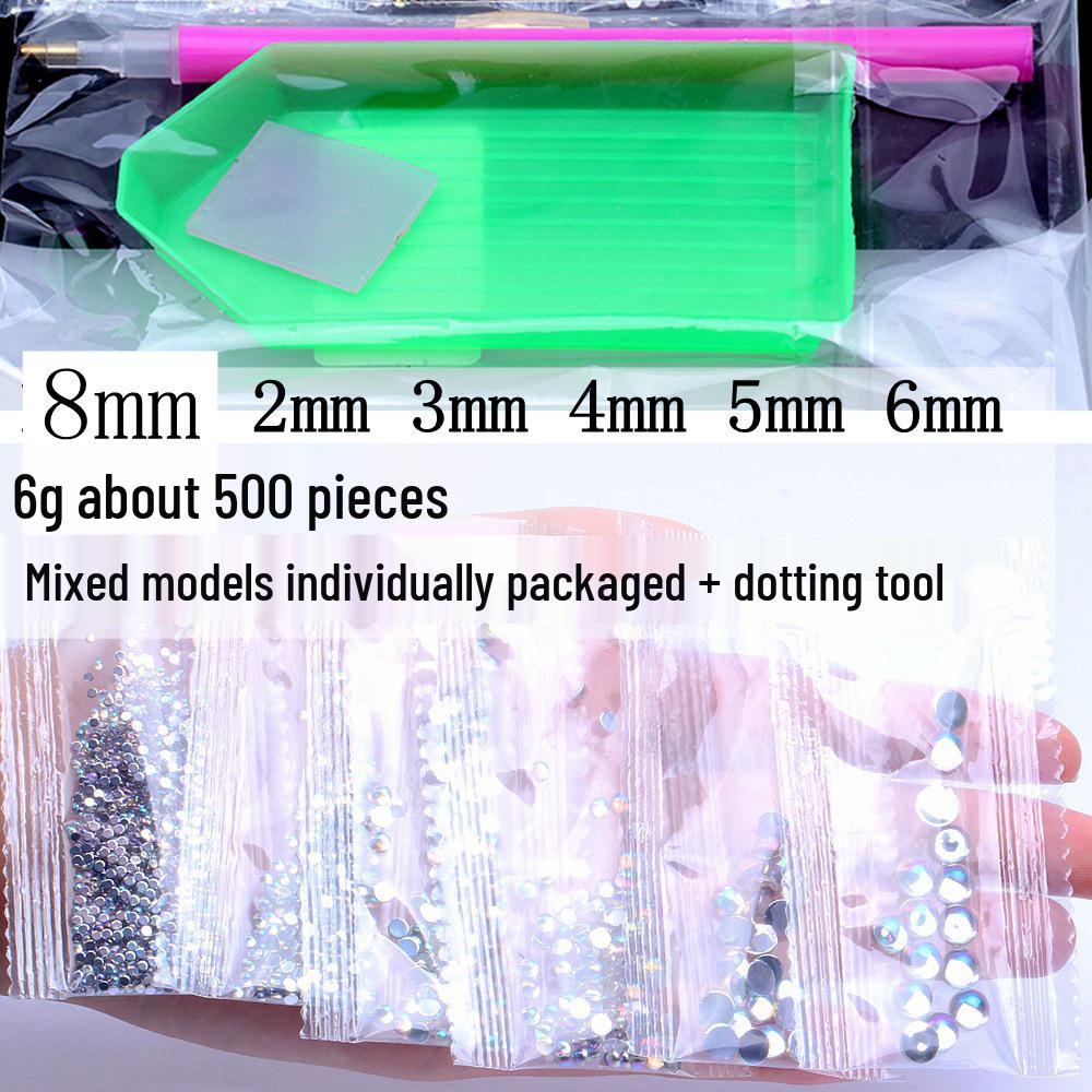 DIY Mobile Phone Jewelry: Glossy AB White Round Flat-Bottom Accessories