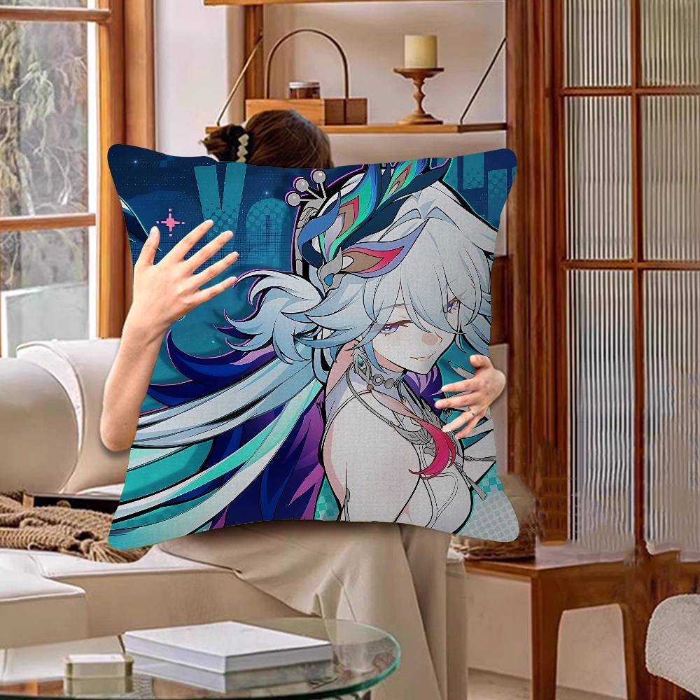 Honkai Star Rais Game 4545cm Cushion Cover Pillow Cover Decor Pillowcase Home Pillowcase For Couch Pillow