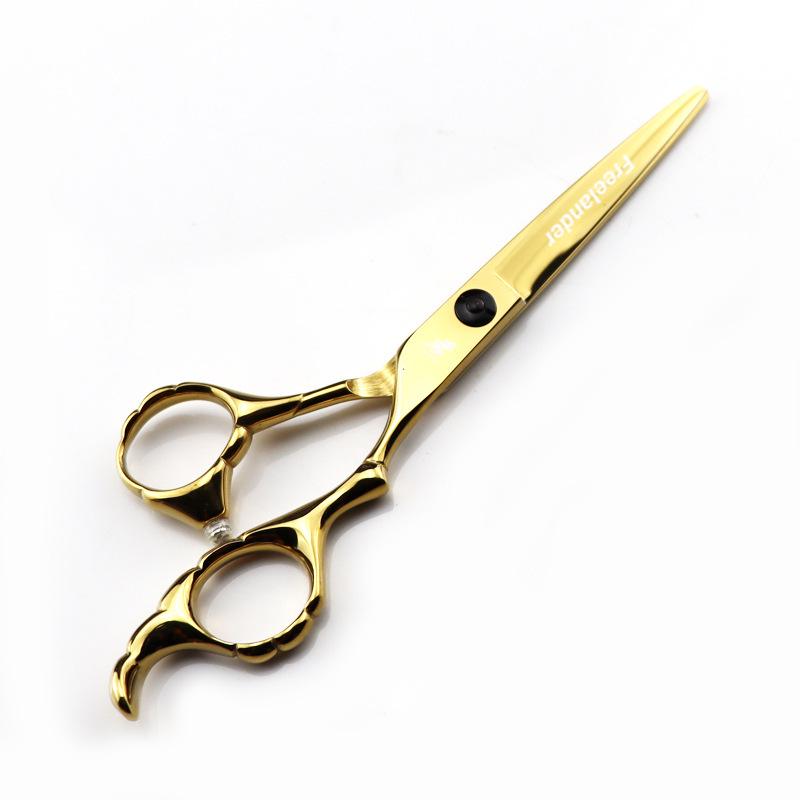 6.0" Golden God Walker Bamboo Handle Hairdressing Scissors - Straight & Thinning Shears for Barbers