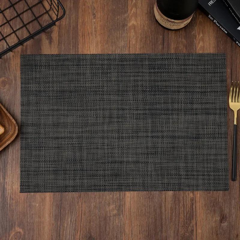 Place Mats Washable Easy To Clean Vinyl Dining Table Pads Durable PVC Weave Table Mats for Camp Party Hotel Home Decor