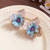 Oil Drip Colorful Flower Earrings Korean Style Floral Ear Studs Exaggerated Ear Pendant  Daily