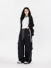 Unisex Striped Elastic Waist Wide-Leg Casual Pants