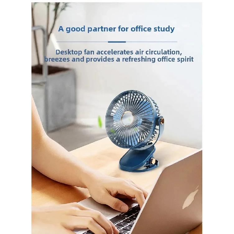 Night Light Fan Portable Mini Desktop Clip On Hanging TYPE-C Charging 18650 Battery Life Fan Cooling Fan Table Handheld Electric