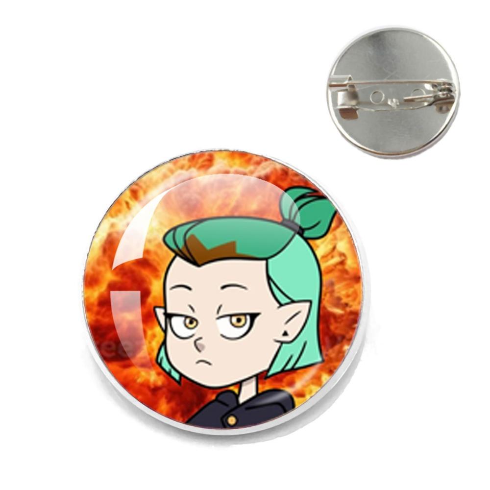 Anime The Owl House Brooches Luzura Amity Blight Lapel Pins Round Creative Cartoon Badge for Backpack Jewelry Accessories Gifts