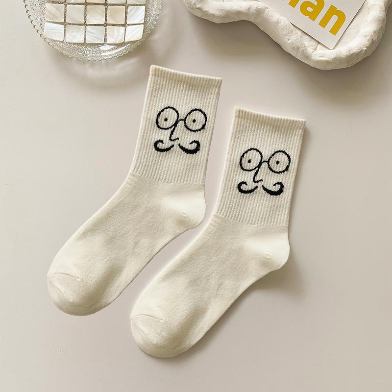Korean Funky Harajuku Trend Women Socks Unisex Funny Socks 16 Colors Combed Cotton Street Skateboard Casual Couple Crew Socks