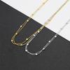 Double-layer Stainless Steel Small square Pendant Necklace for Women; Light Luxury, Unique Design Sense, Collarbone Chain.