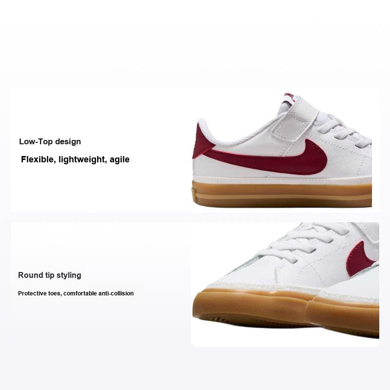 Nike Court Legacy PS Blanc Rouge Équipe Caoutchouc Baskets Enfant Caoutchouc-Jaune DA5381-132