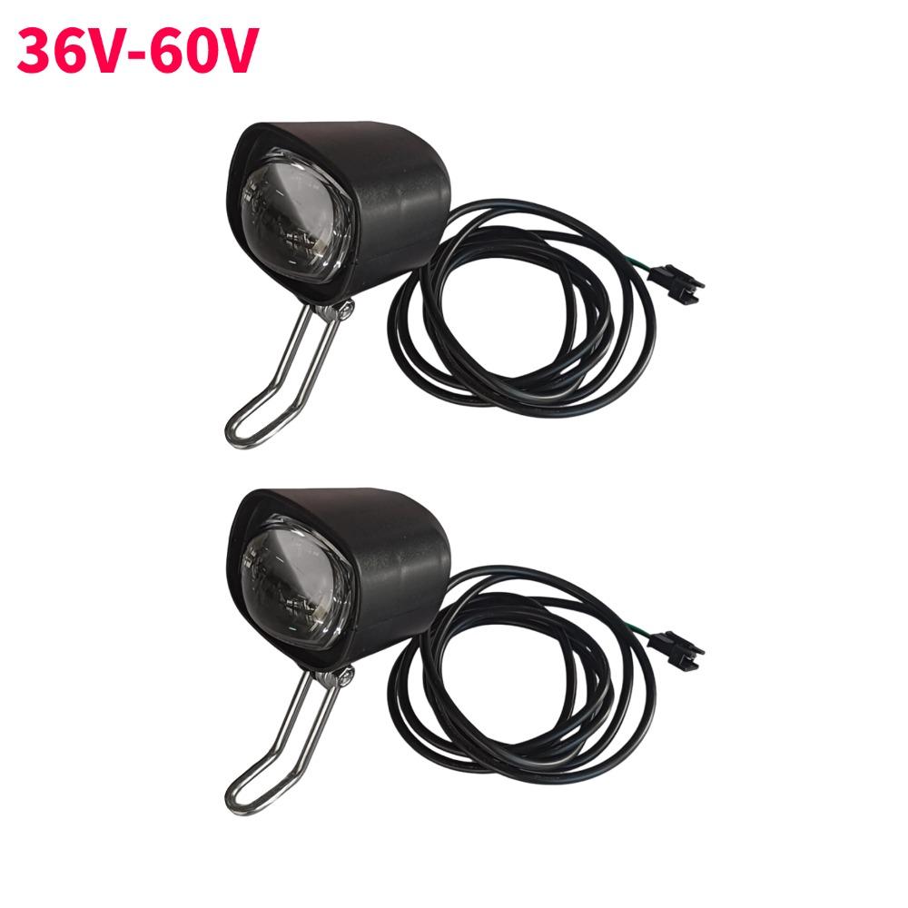 Ebike E-Bike 36V 48V 60V 80V Electric Bicycle Light with Horn Waterproof Scooters Motorcycle Headlight Horn Set Front Headlight