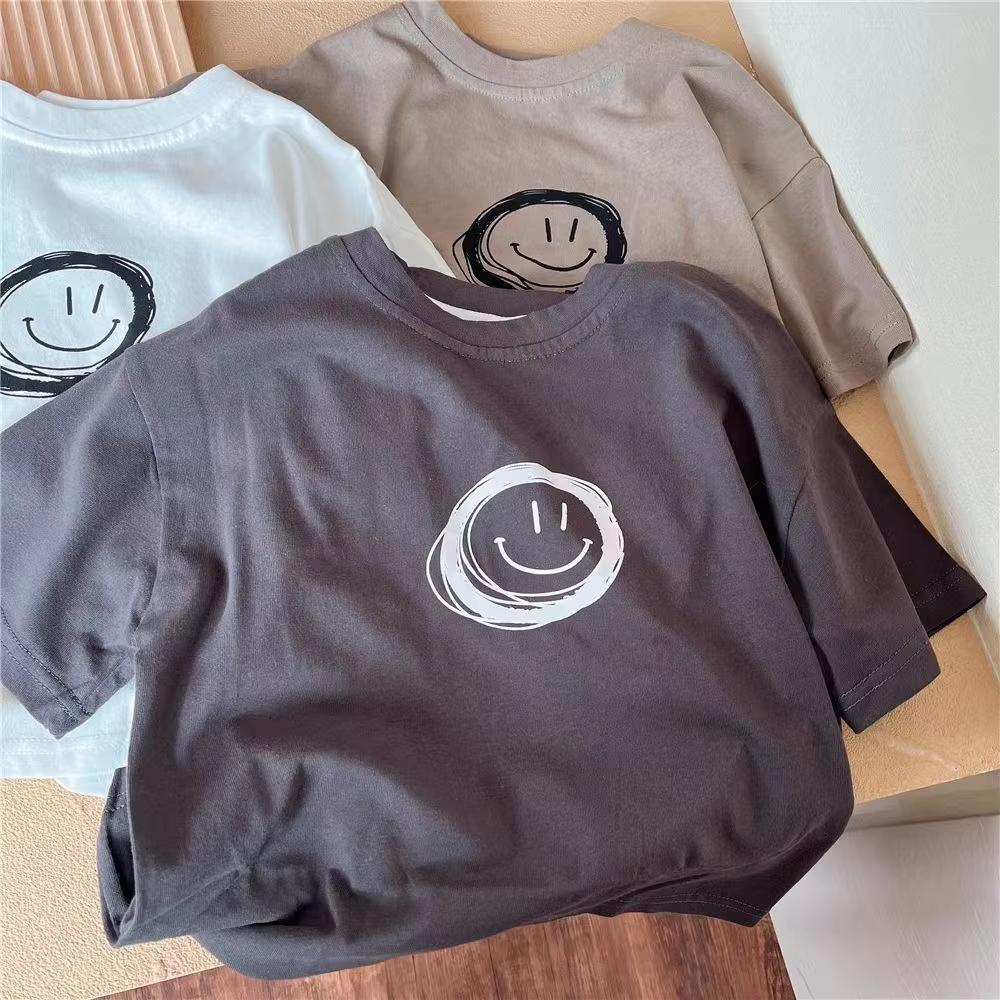 Summer New Baby Thin Cotton Bottoming Shirt Solid Color Versatile Short Sleeve Tops For Boys And Girls Children Simple TShirt