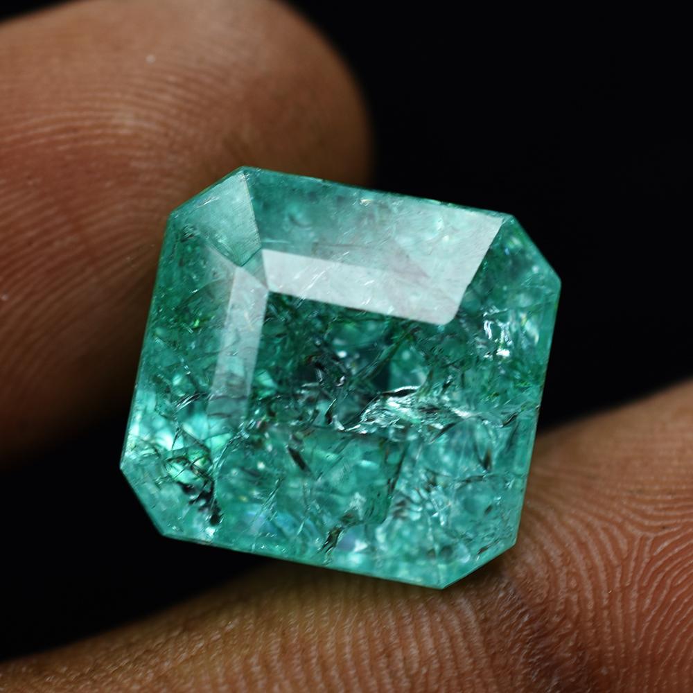 Natural Green Emerald 21.85ct Square Cut Certified Loose Gemstone