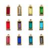 2pcs Luxury Zircon Birthstone Charm Stainless Steel PVD Gold Plated Pendant 4x10mm DIY Bracelet Necklace Jewelry Accessories