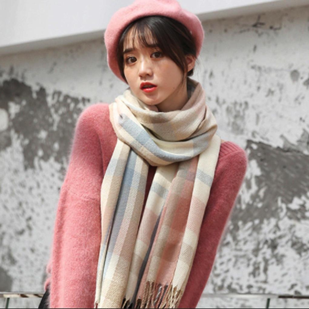 Cashmere Soft Check Muffler Winter Fashion Scarf