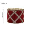 New Christmas Red Ribbon Wrapping 2m with Wired Edge Fabric Swirl Ribbon Xmas Gift DIY Burlap Ribbon