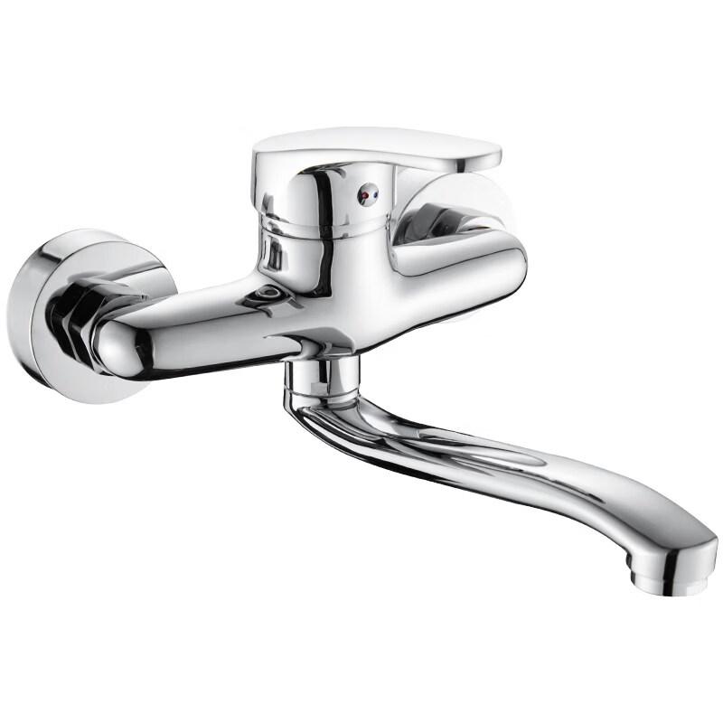 Palace Family Wall-Mounted Brass Kitchen Sink Faucet