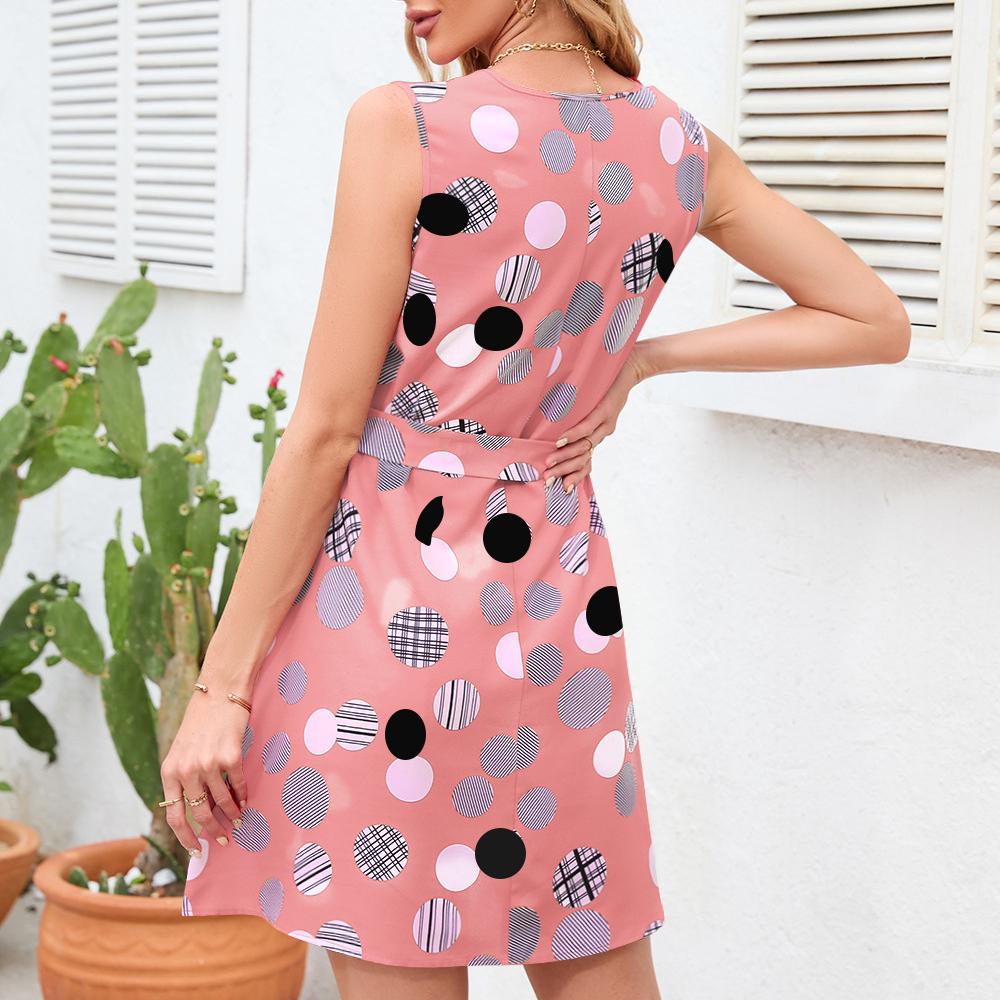 Damski Letni Nowy Produkt Retro Imprezowy Wzór Kropki Fali