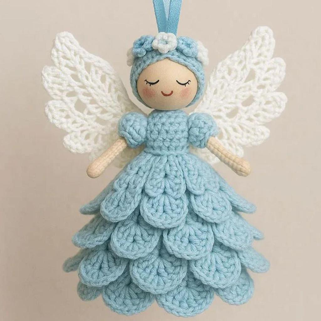 Beginner Crochet Kit for Adults Angel Doll Ornament Craft Knitting Set Crochet Craft Kit for Women Men Hobbyists Enthusiasts