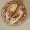 Fashion Sweet Ladies Flower Flat Shoes Lace Embroider Ballet Flats Pointed Toe Floral Slip On Loafers Women Moccasins Plus Size 41-45