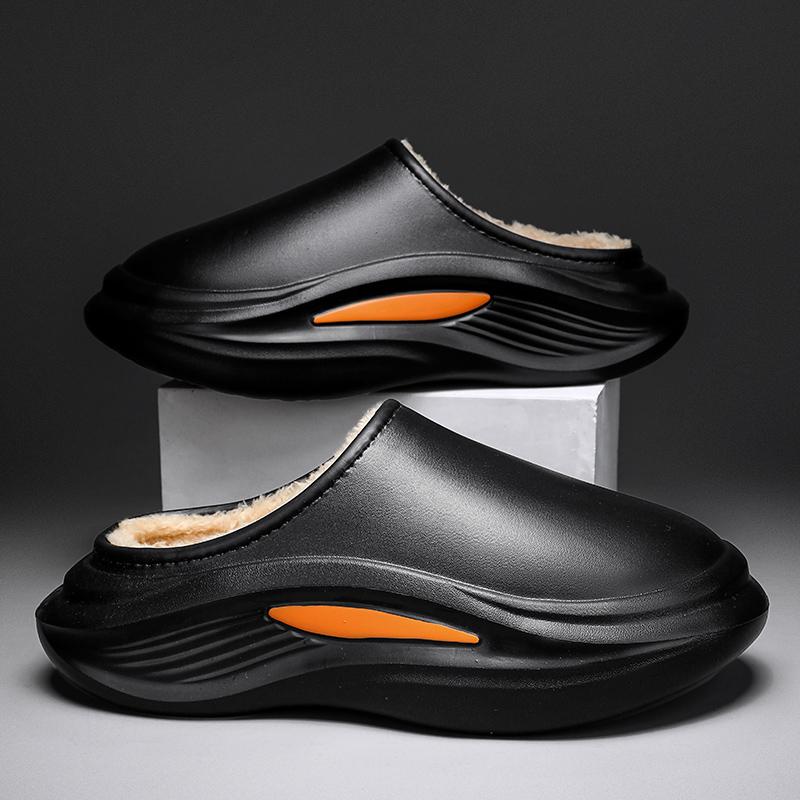 

Новые зимние тапочки для мужчин, обувь Bread Shoes с круглым носком, водонепроницаемая, модная, универсальная, взрывная, стильная, UETEEY, мужская, белая, модная обувь 36-37 чёрный