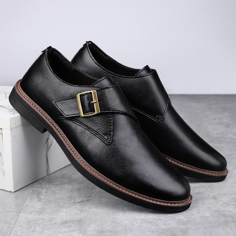 Fashion Brand Leather Footwear Slip on Office Man Casual Shoes Fashion Hasp Business Wedding Party Men Dress Shoes Driving Loafers Shoes