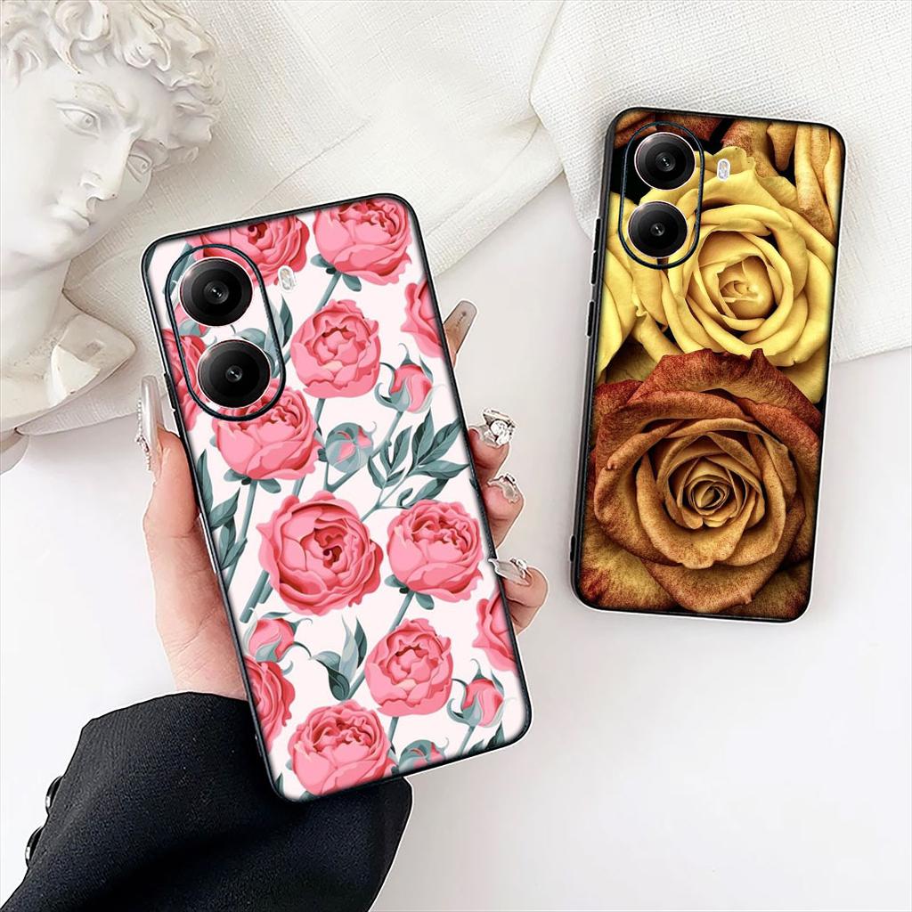 Rose Flower Peony Phone Case for Motorola Moto Edge 70 60 Fusion NEO Pro G Stylus G56 G96 G52 G04 G05 G64 G71 Protective Cover