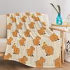 Capibara Lovely Nap Blanket Sofa Winter Warm Bed Camping Fluffy Soft Blankets Microfiber Bedding Use Flannel Throw Blanket