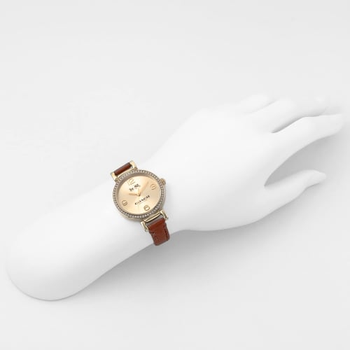 Coach Madison 32mm Women's Watch, Brown, Gold Dial, Stainless Steel, Quartz Movement, 14502650