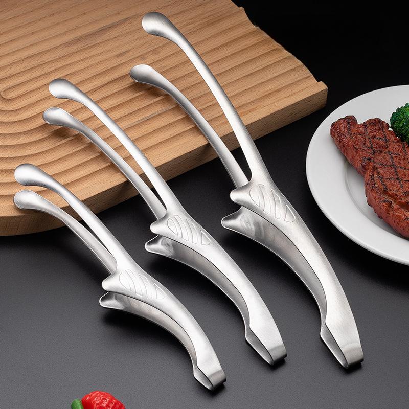 430 Stainless Steel, Korean Style Barbecue Clip, Stainless Steel Food Clip, Round Head Barbecue Clip, Pointed Meat Clip, Self-service Food Clip