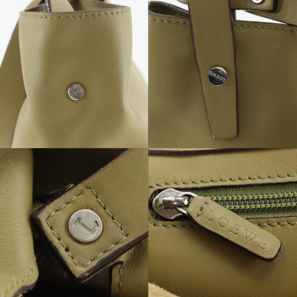LOEWE anagram Shoulder Bag olive lambskin Women Used