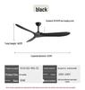 Variable Frequency Ceiling Fan with Light and Remote Control, Solid Wood Blades, for Living Room, Dining Room, Bedroom