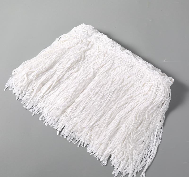 1-5 Yard 17cm GlitterLaser Paljett Frans Tofs Spetskant Latin Dans Bröllopsklänningar Kläder DIY Hantverk Kant Tofs Flecos