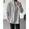 Color Henry Neck Knitted Sweater Men's Autumn American Retro Lazy Wind Sweater Vintage Couple Coat