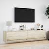 TV Wall Cabinet with LED Lighting Sonoma Oak Finish 180 X 31 X 38 Cm
