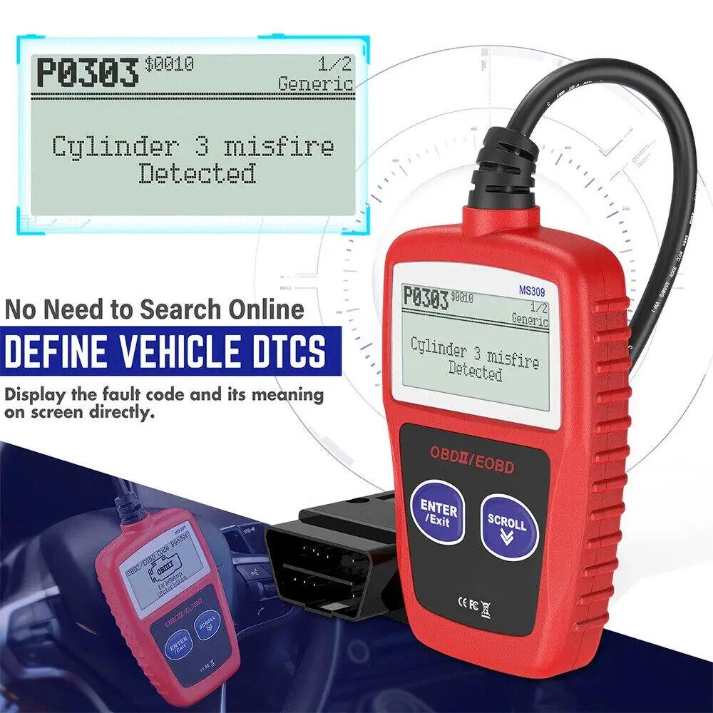 MS309 Car Fault Code Reader Accurate Engine Diagnostic Scanner ToolScanner Read & Erase Fault Code View For Peugeot