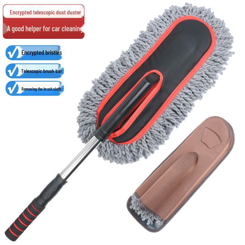 Microfiber Retractable Car Brush Wax And Duster For Cleaning And Dust Removal