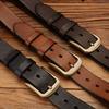 Retro Handmade Pure First-Layer Cowhide Belt, Versatile Copper Buckle Belt, Men'S Genuine Leather Trendy Pin Buckle, Middle-Aged And Young Pants Belt