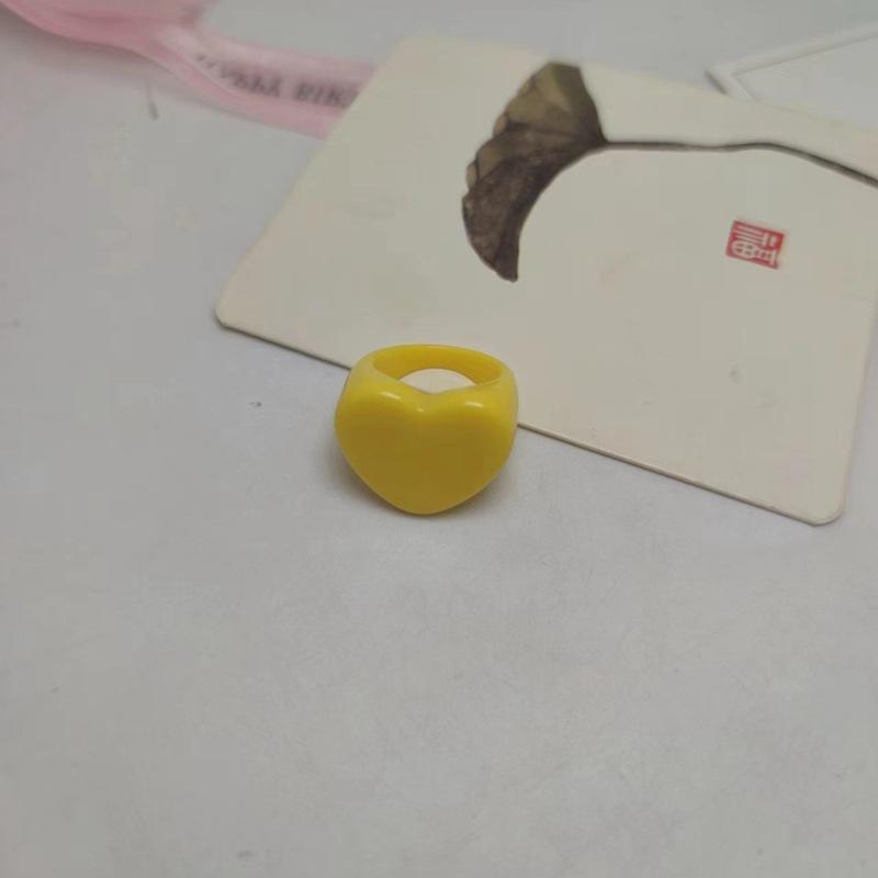Jewelry Heart Female Sticky Accessories Ring Fashion Exaggerated Cute Index Finger Ring Japanese and Korean Jewelry
