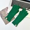 Knitted Cashmere Gloves for Autumn and Winter Women's Solid Color Labeling To Keep Warm and Cold Proof Wrist Guards Divided Fingers and Leak Fingers