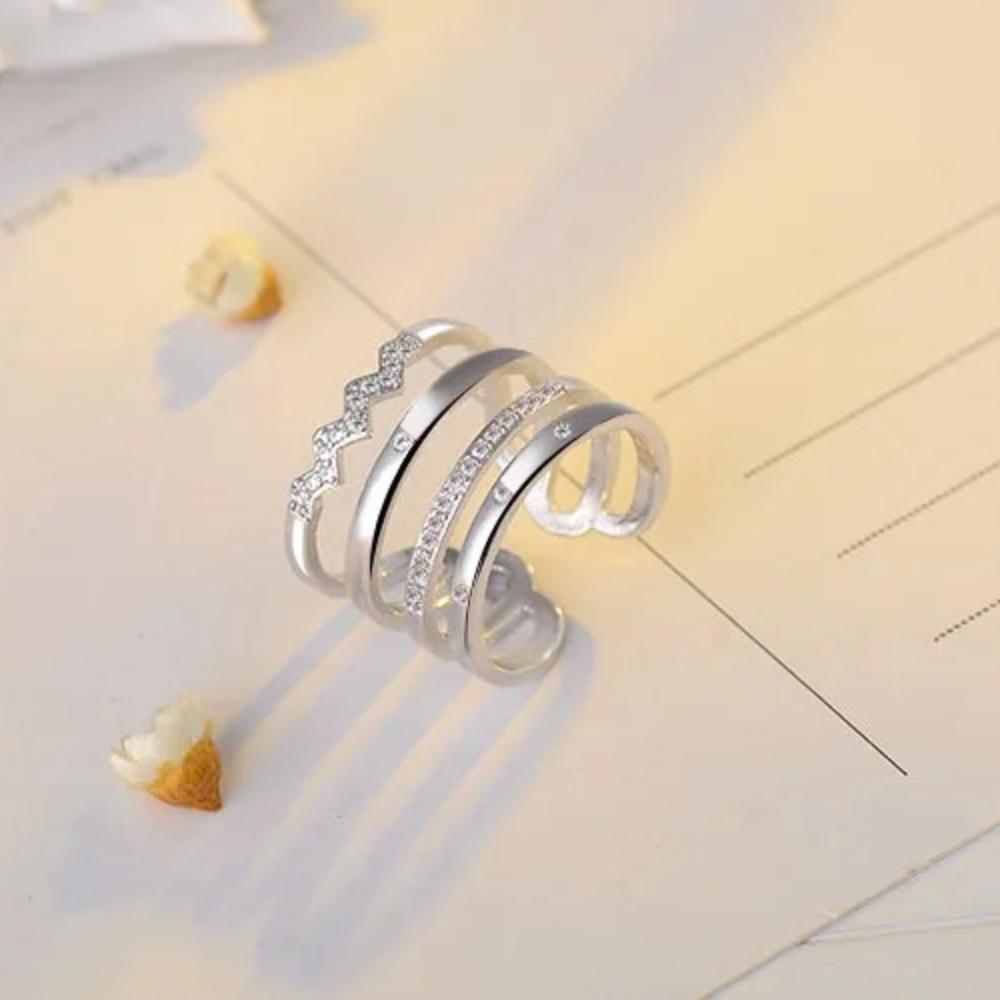 New  925 Sterling Silver Ring open Adjustable Fashion Exquisite Student Girlfriend Women Jewelry Accessories Wedding Party