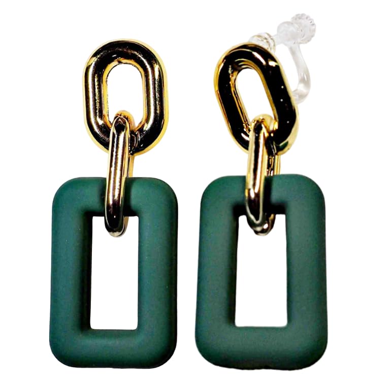 

Серьги для женщин Популярные серьги Painless Gold Square Large Square Green Hoop Earrings Серьги из смолы Miyabi Grace Miyabi Grace Непроколотые