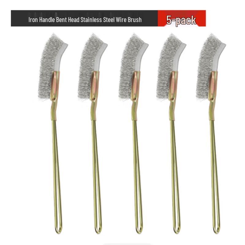 Stainless Steel Wire Brush Set with Bent Iron Handle