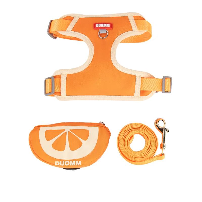 

Cute Animal Print Dog Walking Harness Small Puppy Pet Leash Self Padded Fruit Pattern Leash for Little Dogs L (10-14kg) оранжевый