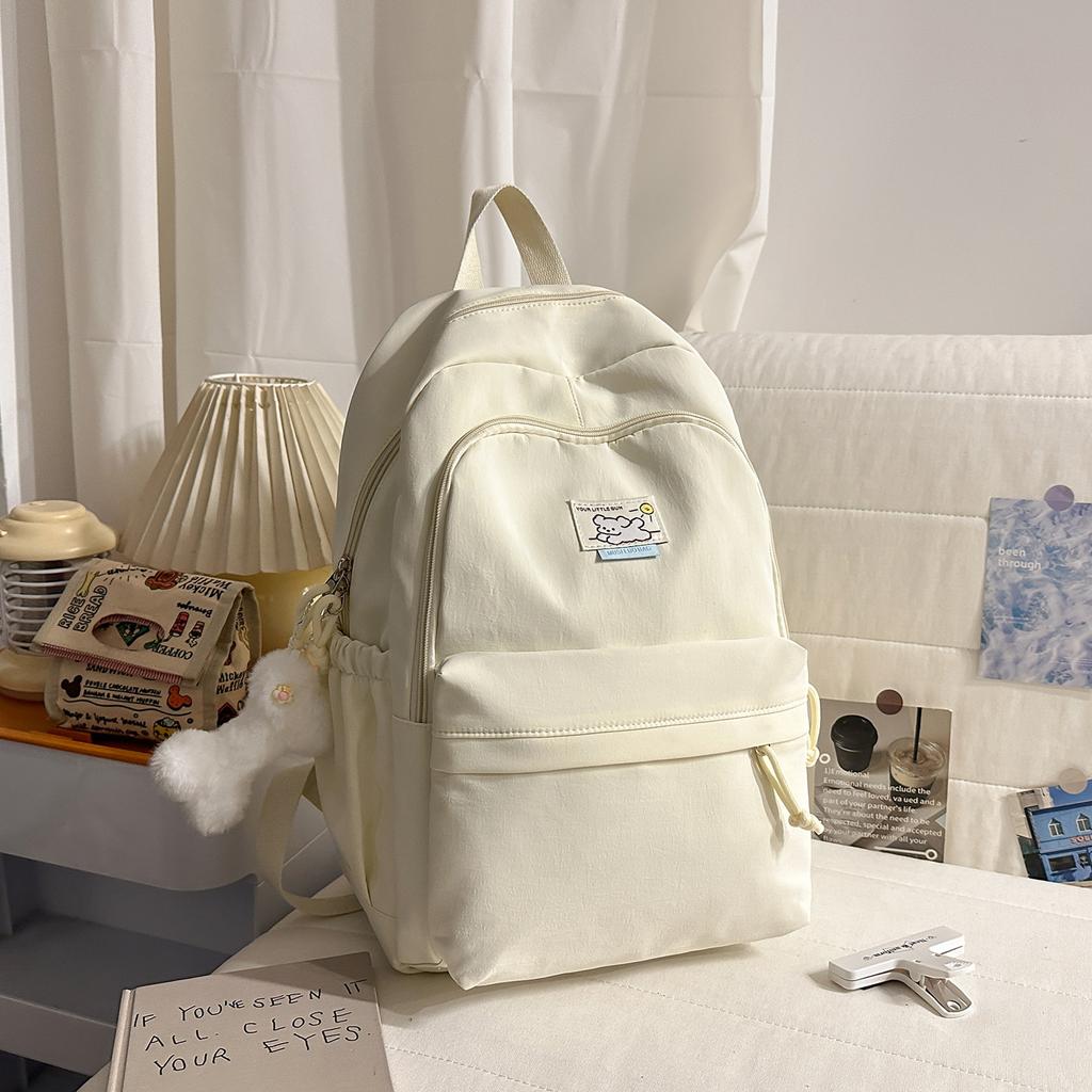 Schoolbag new Korean version of high-value large-capacity schoolbag for women's leisure solid color simple and versatile backpack for junior