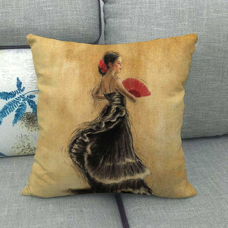 Elegant And Charismatic Dancer Series Digital Printing Short Plush Pillow Covers For Car Sofa Office Cushion Cover Home Goods
